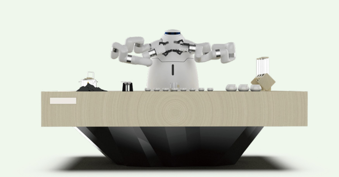 O robô da máquina do café do robô derrama sobre o chá dos braços do Humanoid dois do fabricante de café que faz o robô 200kg