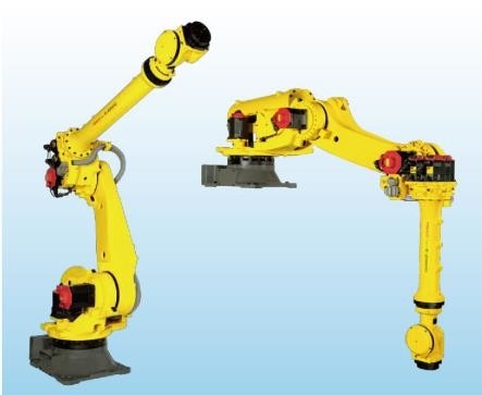 Braço robótico de Fanuc que programa por muito tempo para a instalação elevado que empilha a soldadura de ponto