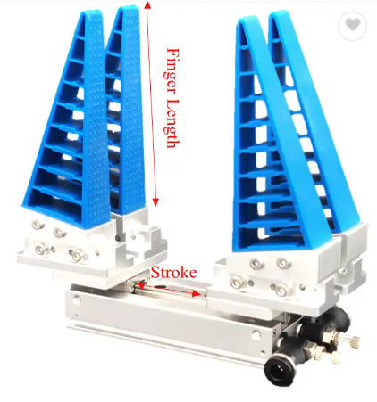 Dois 4 6 prendedor do robô de 2 dedos para as peças pequenas comprimento adaptável flexível de 66 a de 100mm curso de 12 a de 64mm