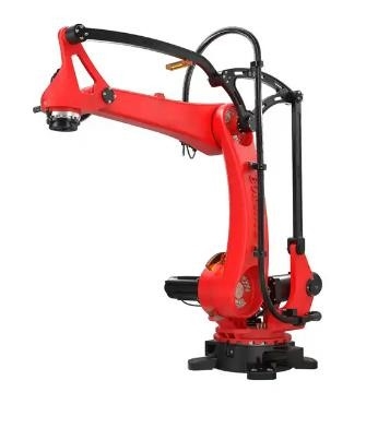 Trabalho de alumínio de aço inoxidável do formulário do sistema robótico do robô de soldadura do laser com o armário do braço do robô elétrico
