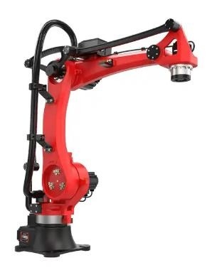 Trabalho de alumínio de aço inoxidável do formulário do sistema robótico do robô de soldadura do laser com o armário do braço do robô elétrico